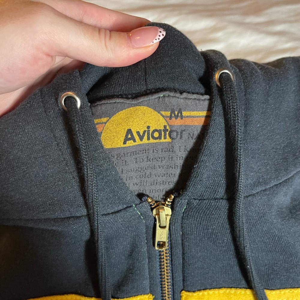 Aviator Nation 5 Stripe Hoodie - Navy - Picture 4 of 5
